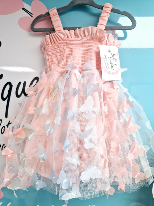 Peach Flutterby Dress