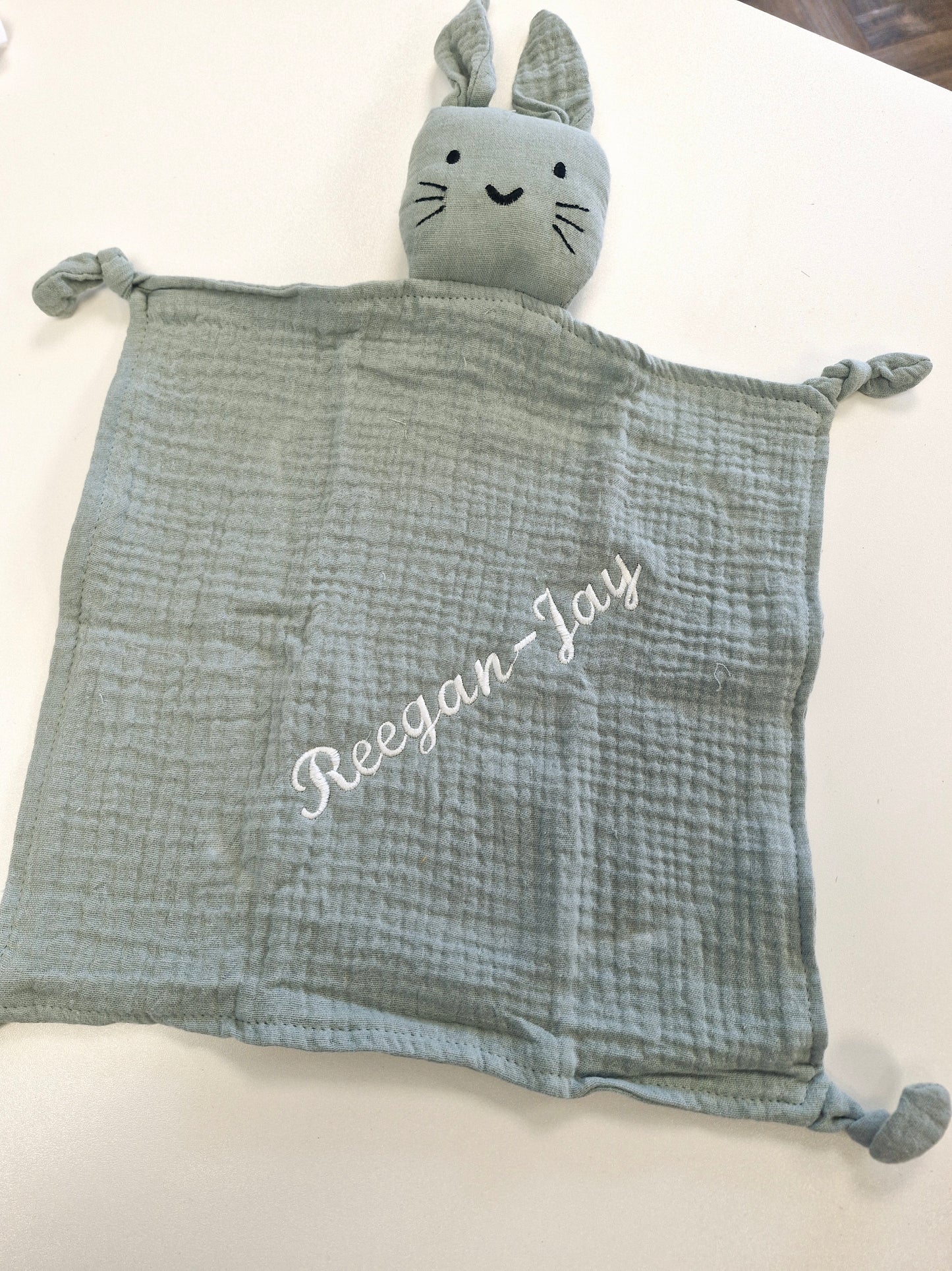 Personalised Muslin Bunny Comforters