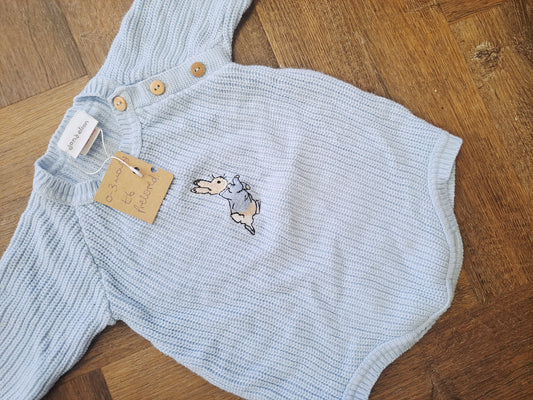 Boy Rabbit Knit Romper preloved
