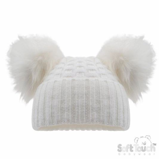 White Pom Pom Woolly Hat (3 sizes)