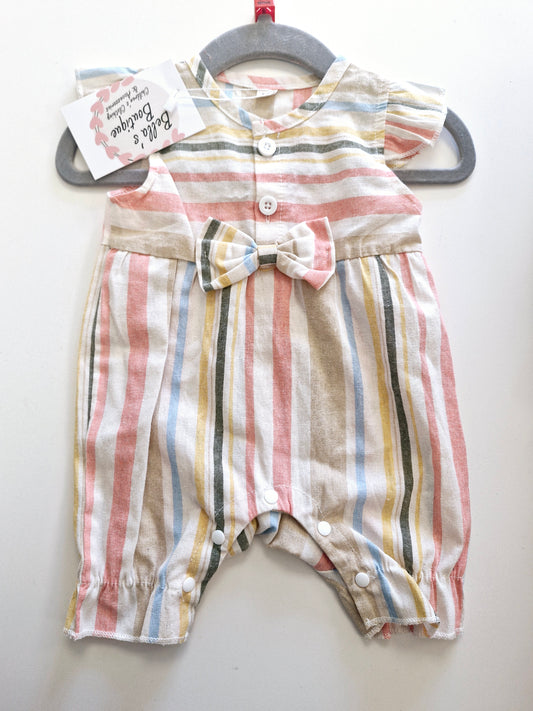 Striped Romper 0-6 months preloved