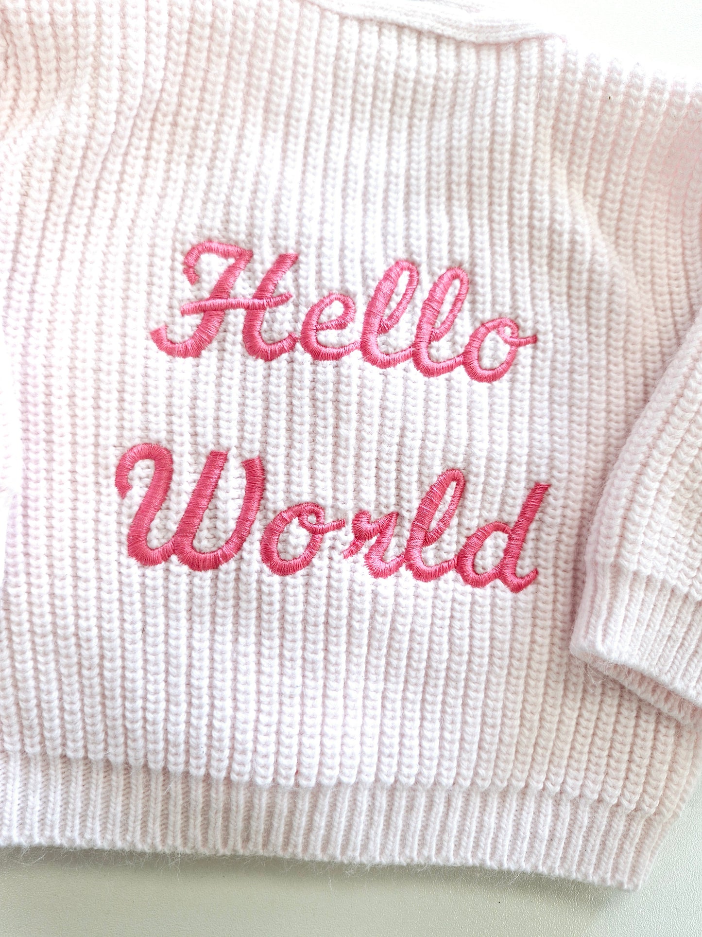 Hello World Baby Embroidered Cardigan