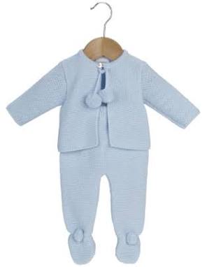 Blue Pom Pom Knit Set