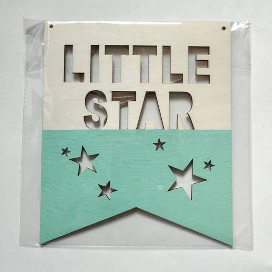 Little Star wooden hanging plaque