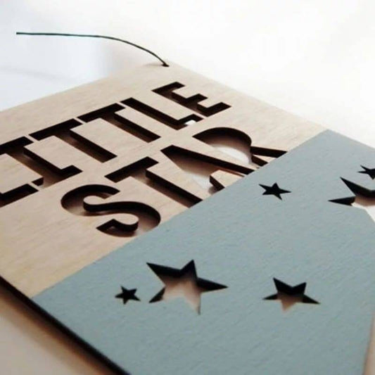 Little Star wooden hanging plaque